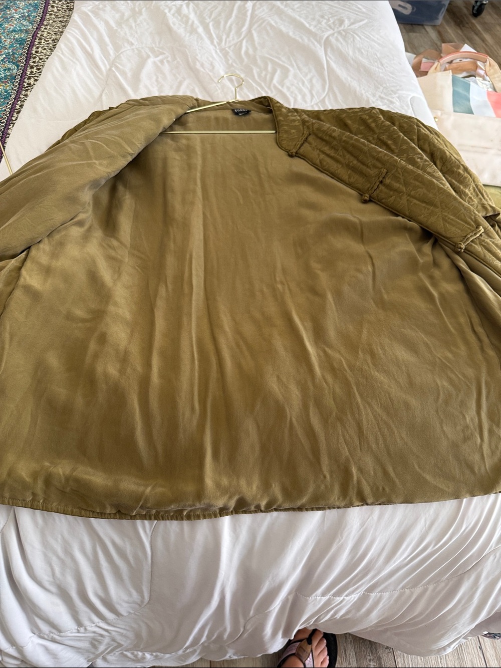 Eileen Fisher Quilted Bomber Jacket in Tan - Picture 5 of 8